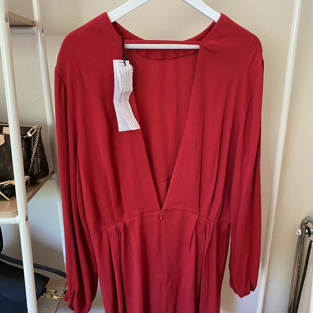 Iro red open-back dress